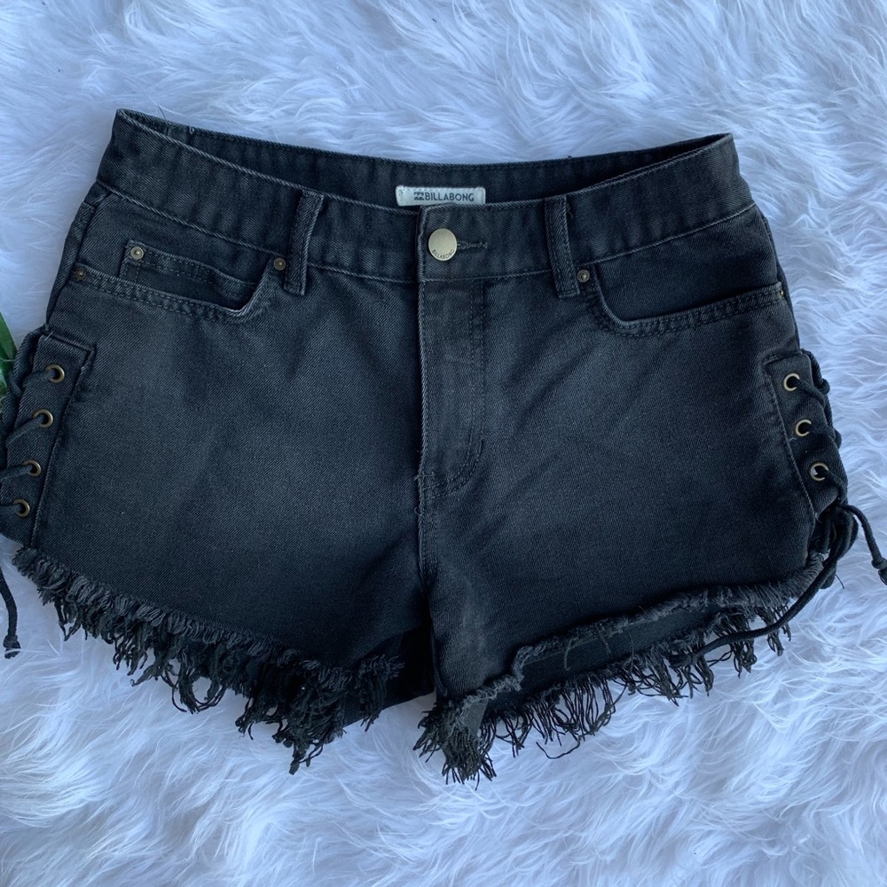 Billabong black denim shorts